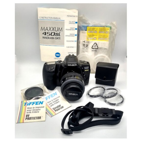 Shutterbug Alert!! 📸 Minolta Maxxum 450si Panorama SLR Camera Bundle